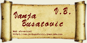 Vanja Bušatović vizit kartica